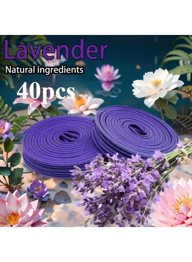 لفائف بخور | خشب الصندل، العود، البخور، الياسمين، الخزامى، المريمية، الورد | معطر منزلي. مناسب لليوغا، التأمل، الاسترخاء، والمناسبات. 40 قطعة (لفائف - الخزامى) - Image 1